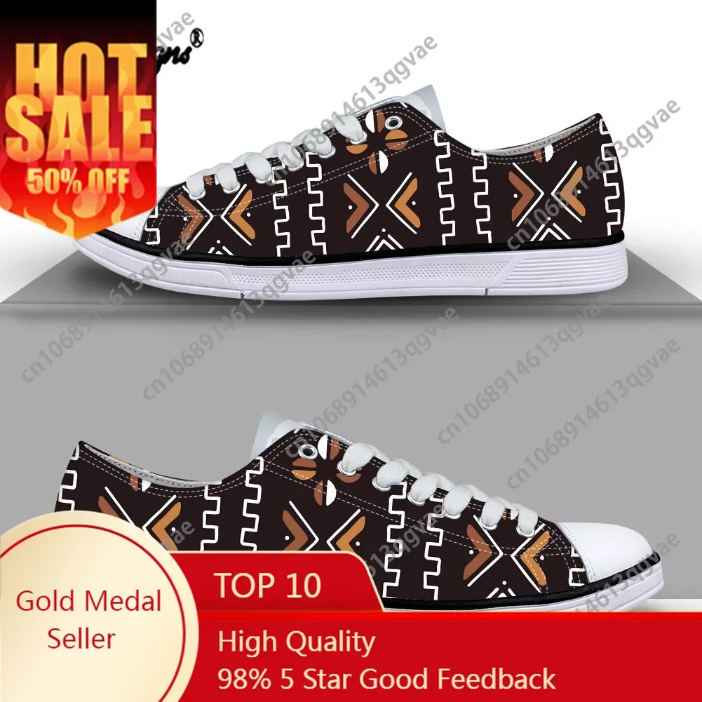 

Afro Bogolan Tribe Prints Low Top High Quality Sneakers Mens Womens Teenager Canvas Lightweight Sneaker Couple Shoes Custom Shoe