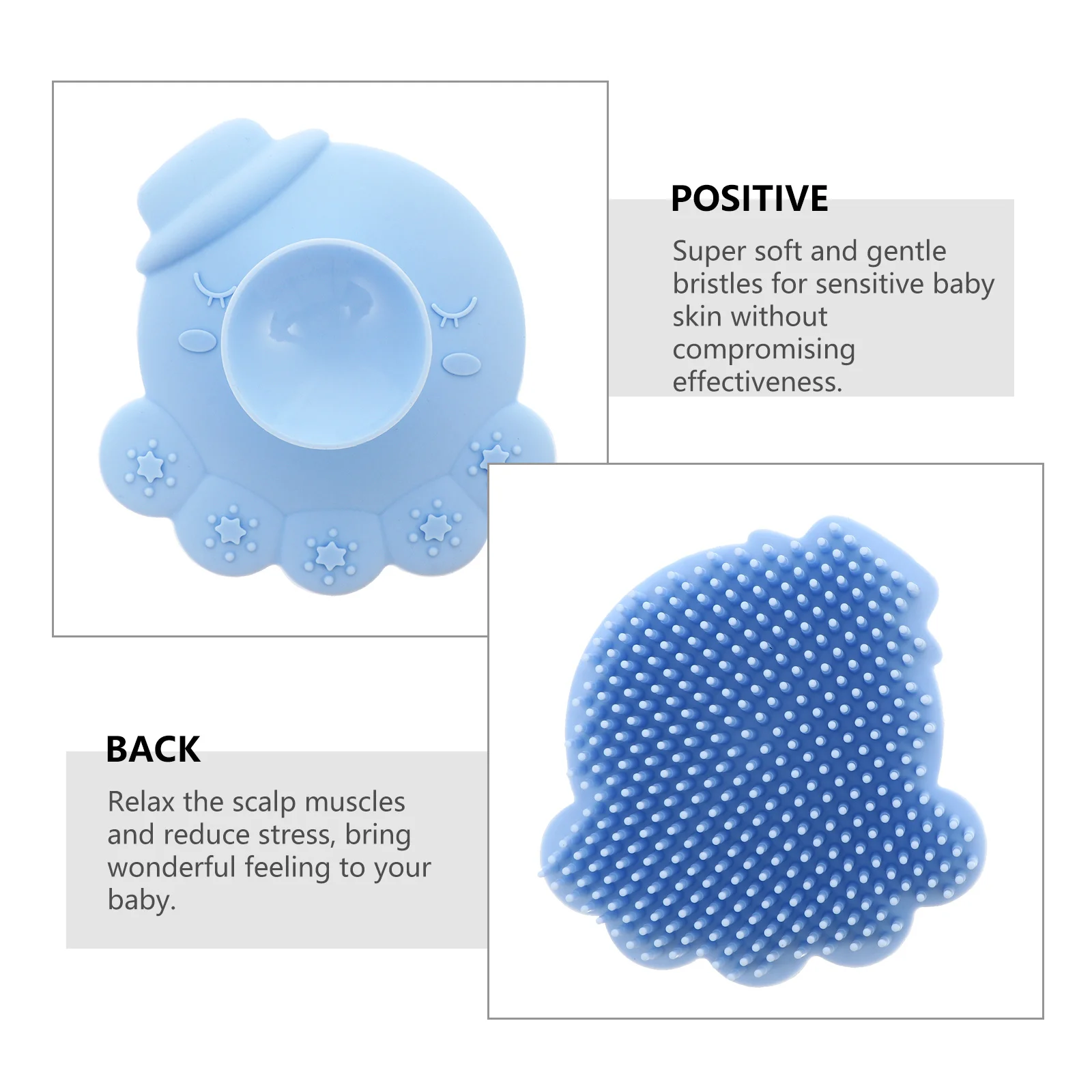 

1Pcs Silicone Bath Soft Bristles Gentle Scalp Massage Shampoo Scrubber Comfortable Grip Infant Shower Tool