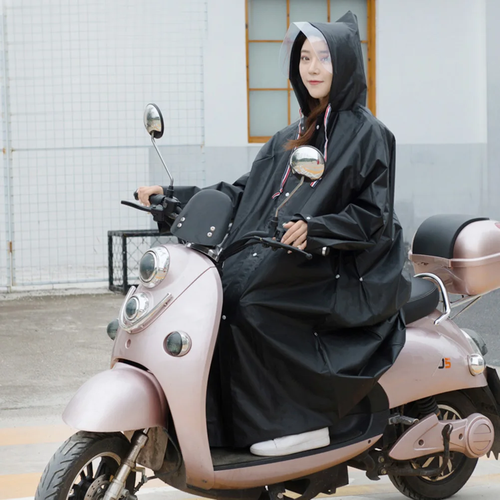 

Thicken Eva Rain Poncho Xxl Size Black Waterproof Reusable Adult Raincoat for Travel Climbing Outdoor Activities