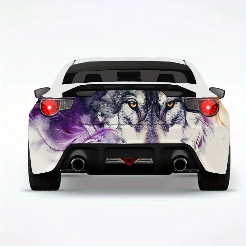 

Чернила - стильный цвет - струящийся волк, автомобильная наклейка, виниловая наклейка на заднюю часть автомобиля, водонепроницаемые самоклеящиеся виниловые наклейки для хвоста автомобиля и