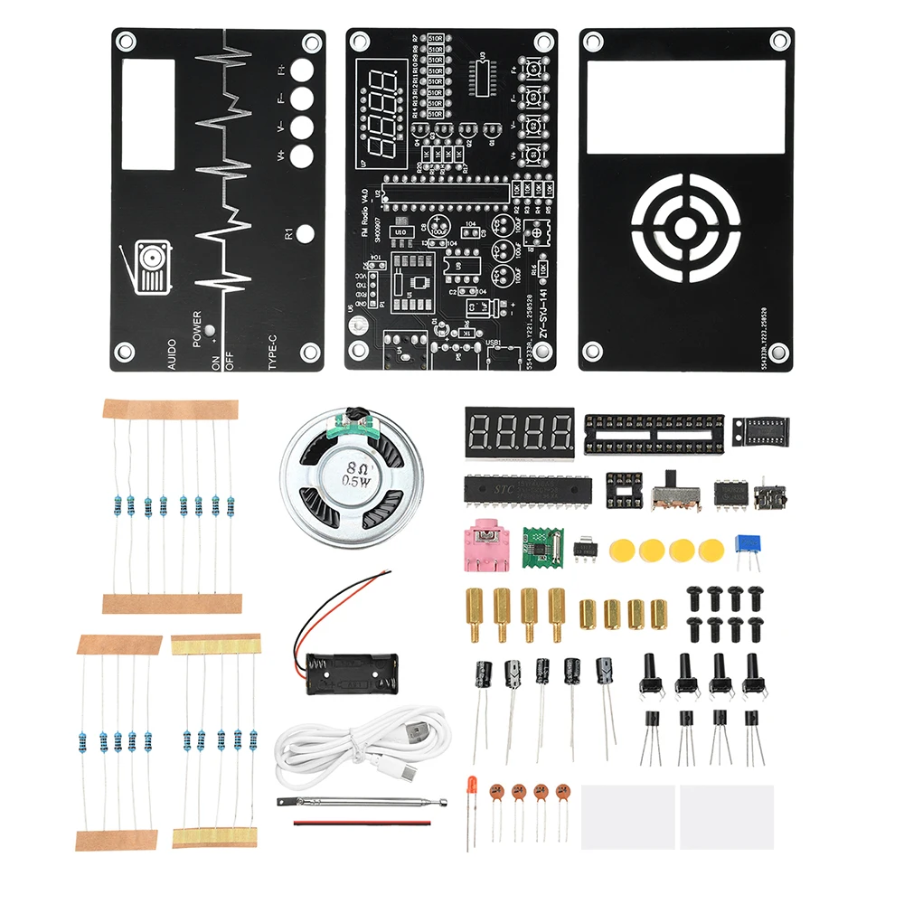 Kit Radio RDA5807M à monter soi-même, Module Radio 87-108MHz, pièces d'assemblage à souder électronique avec Tube numérique, 4 touches/5 touches, Radio FM type-c 5V