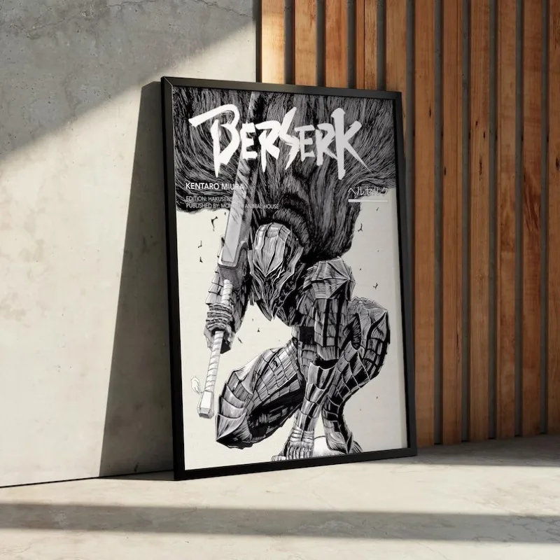 Vintage Minimalist Japanese Anime Manga B-Berserk Poster Print Canvas Painting Wall Art Picture for Living Room Home Decor Mural