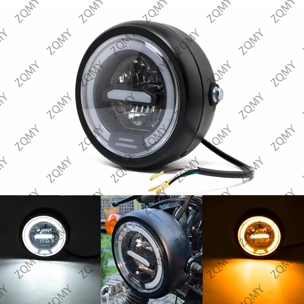 

5.75" Yellow/White LED Headlight Hi/Lo DRL Head Lamp Light For Coleman ct200u-ex bt200x Mini Bike For Indian Scout 15-2017