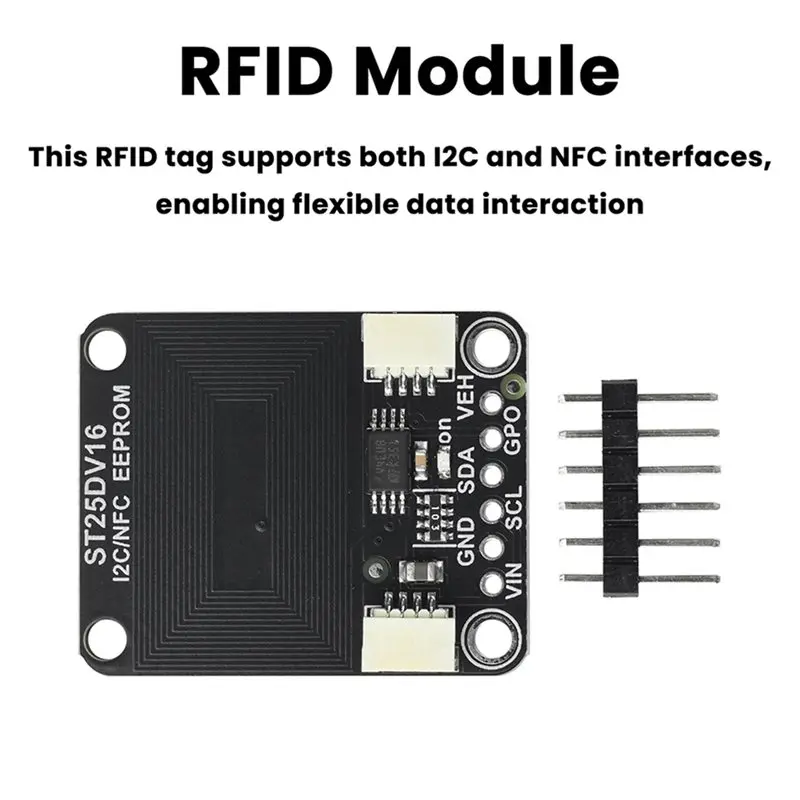 B68C I2C Dynamic NFC RFID Tag Module ST25DV16K 13.56Mhz ISO15693, For Arduino ESP32- STEMMA QT/Qwiic Interface