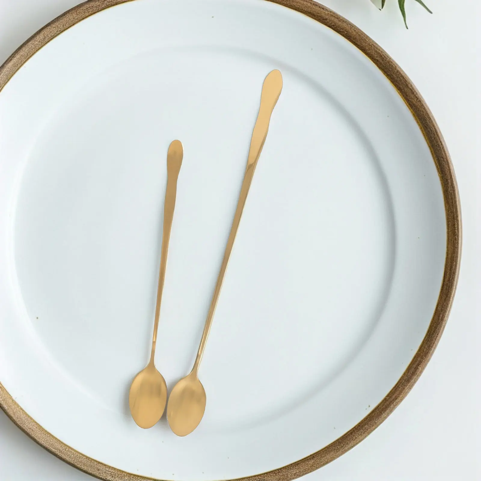 Immagine 3: Set di 6 Cucchiai da Cucina in Acciaio Inox Resistente con Manico Lungo per Controllo di Precisione, Ideali per Caffè, Zuppe, Fonduta e Tè