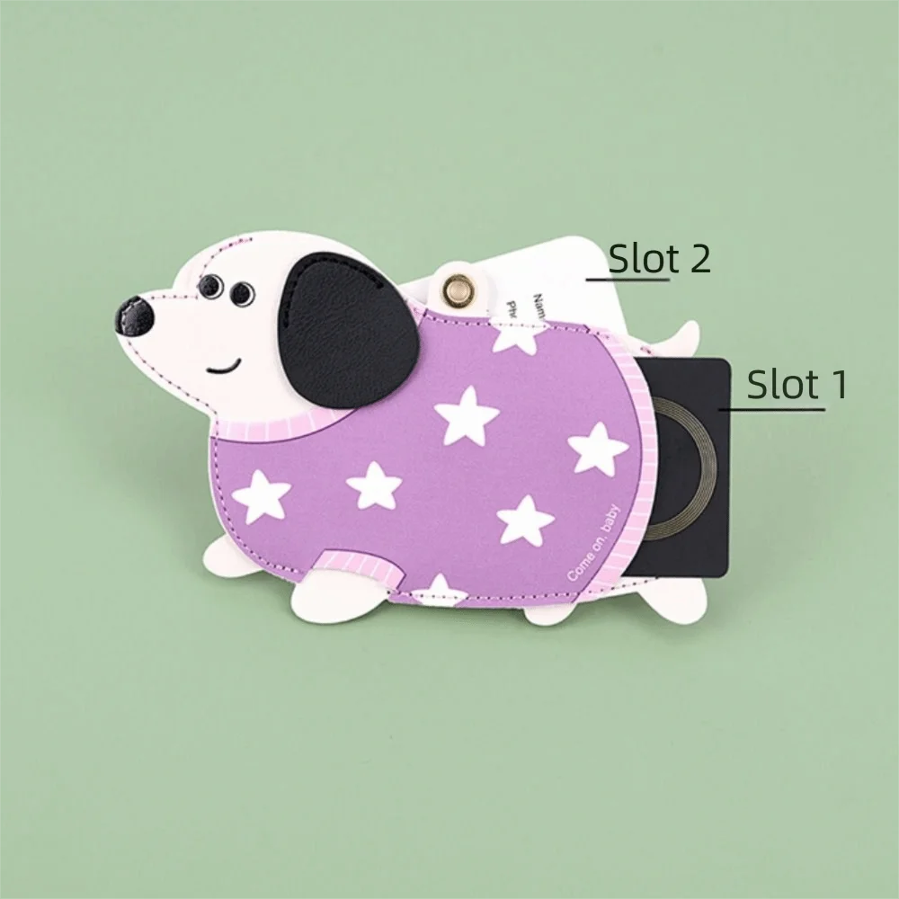 baggage tag Dachshund Card Holder Multifunction PU Leather Leather Dog Pendant Bag Charm Cute Hangging Card Bag Male/Famale