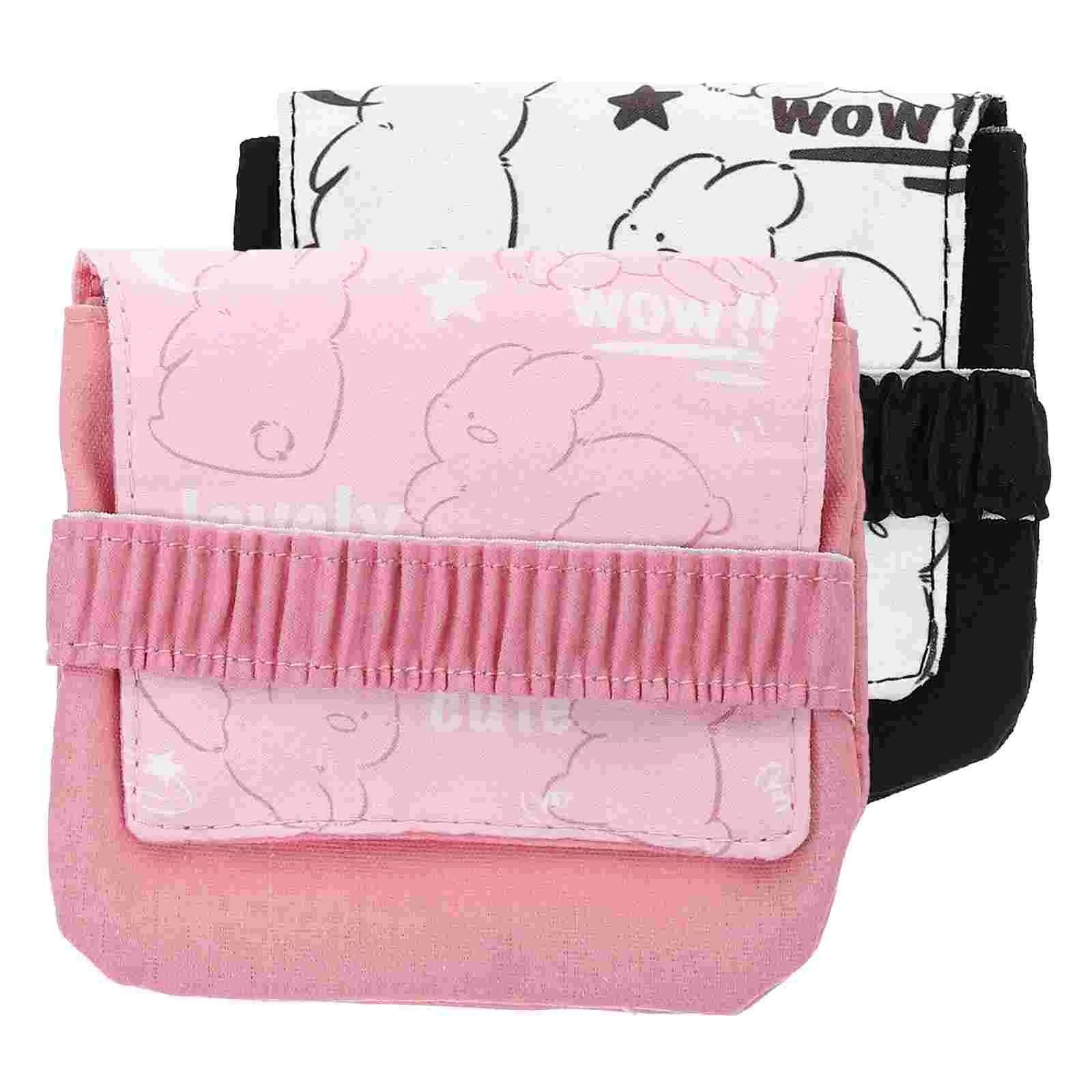 

2 Pcs Storage Bag Student Square Container Pad Cotton Lining and Tampon Holder for Purse