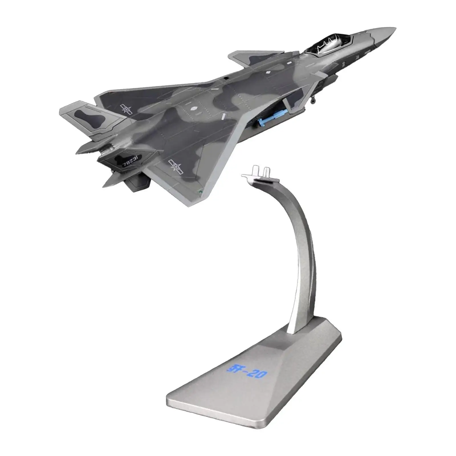 1/100 Scale J20 Fighter Simulation Alloy Model for Bookshelf Bedroom Home