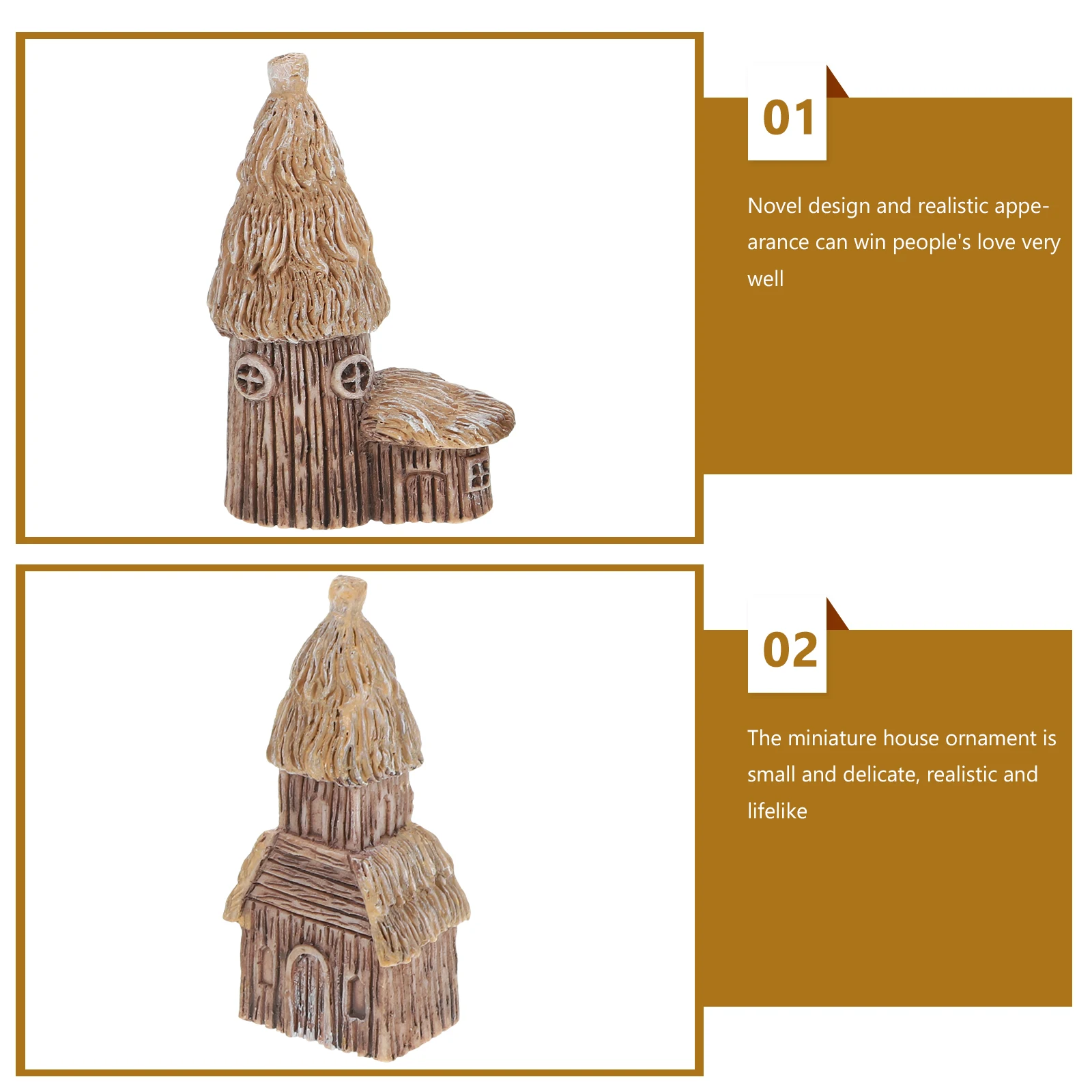 

4 Pcs Miniature Decor Realistic Resin Figurines Vintage Style DIY Home Desktop Garden nament Set