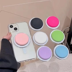 Korea Cute Silicone Round For Magsafe Magnetic Phone Griptok Grip Tok Stand For iPhone 15 Foldable Wireless Charging Case Holder
