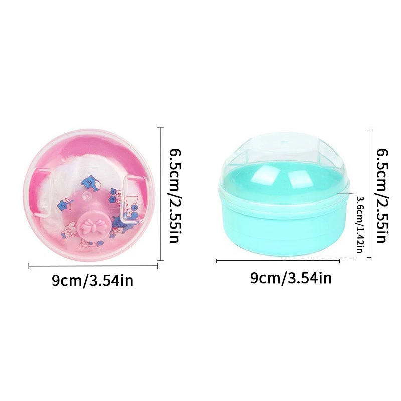 صندوق متدفق لمسحوق التلك للأطفال قابل لإعادة الملء وجسم الطفل ومستحضرات التجميل منتفخة Cntainer حافظة منتفخة للأطفال للاستخدام المنزلي أثناء السفر