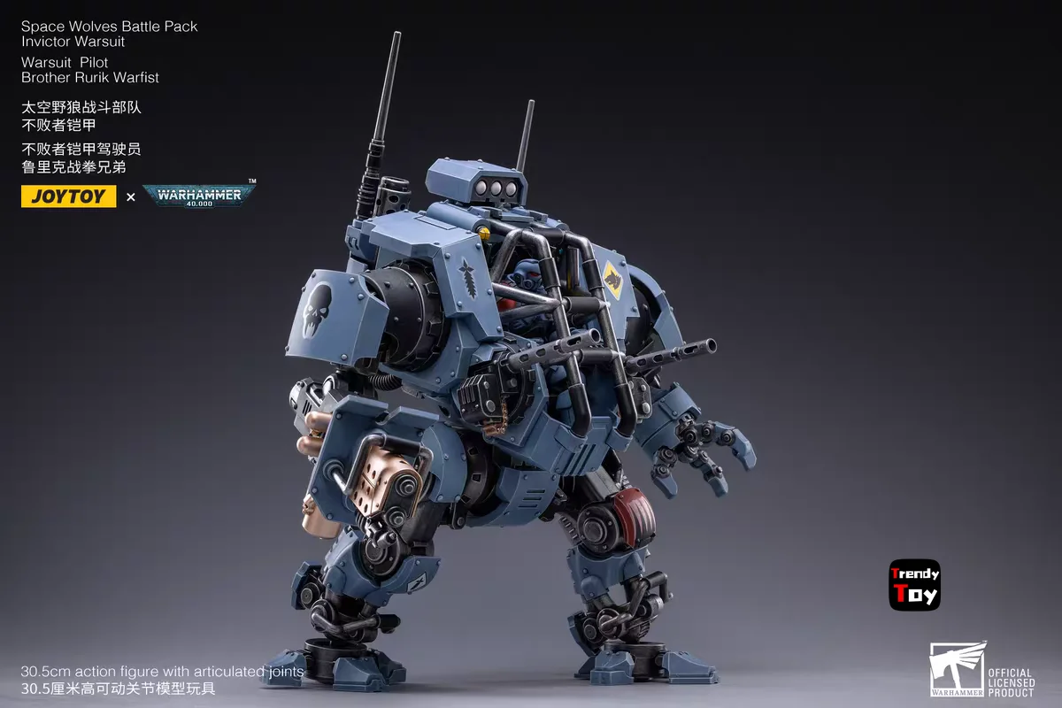 【JOYTOY】Warhammer 40K Space Wolves Battle PackInvictor Warsuit Warsuit PilotBrother Rurik Warfist 1/18 Actionfigur Spielzeug
