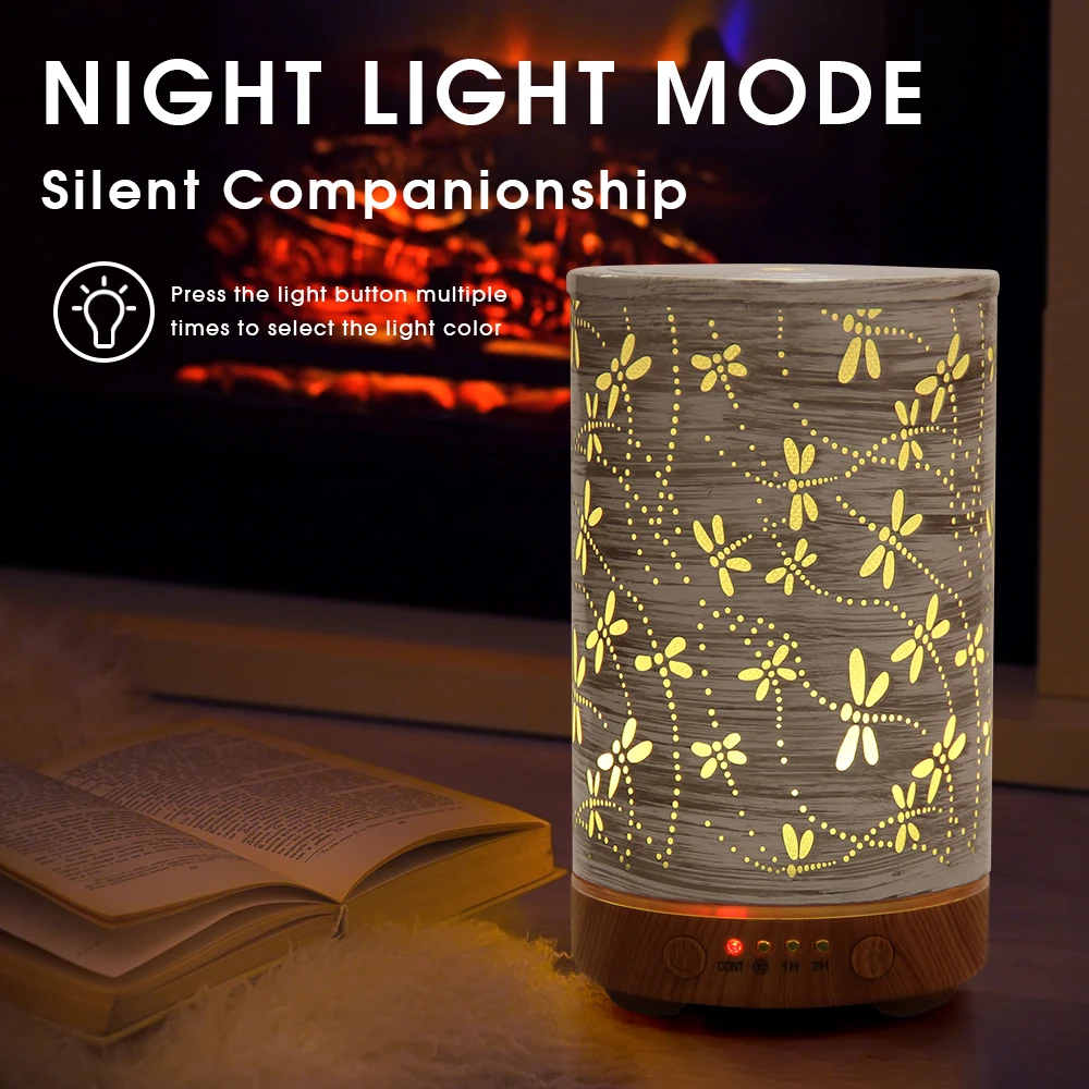 Luchtbevochtiger Essentiële olie Diffuser 100ML Ultrasone Cool Mist Maker Fogger Luchtbevochtiger LED Lamp Slaapkamer Geurverspreider