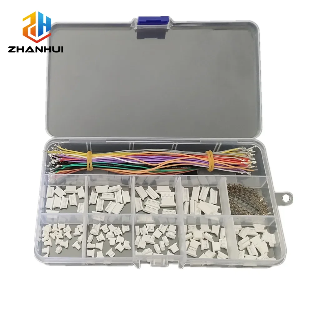 JST SH 1,0mm Pitch Steckverbinder-Set mit Vorvercrimpten Silikonkabeln - 2-10-Pin Gehäuseadapter für FPV-Drohnen-Flugsteuerungen