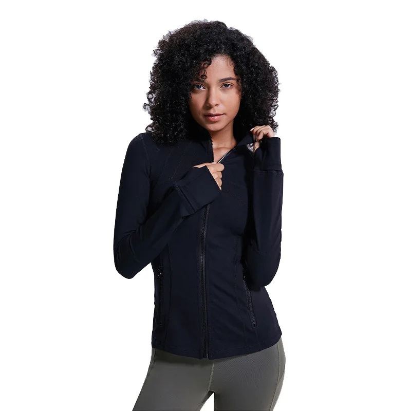 

LULU jacket LOGO Ω Women's sports jacket Slim Fit Lightweight Jackets With Thumb Holes Full Zip-up Yoga Sports Running