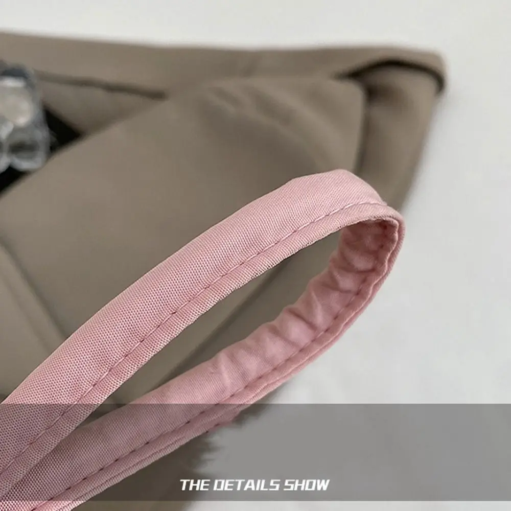 Koreaanse stijl nylon draagtas handtas grote capaciteit borduurwerk brief onderarmtas all-match pure kleur stoffen schoudertas dames