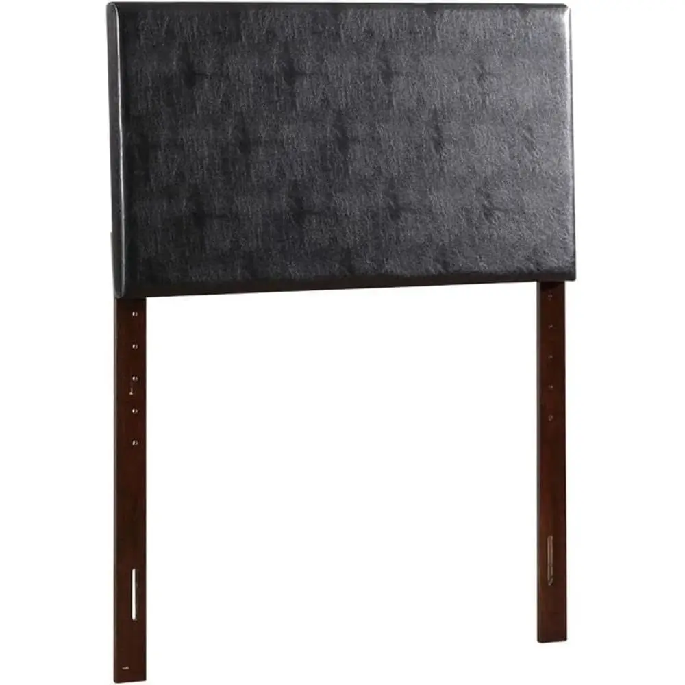 

Black Leather Twin Size Bed with Upholstered Headboard