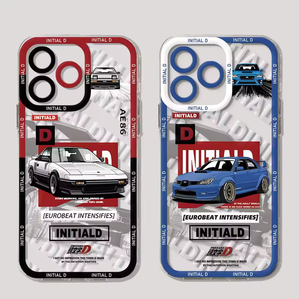 Anime Initial D AE86 Dream Car Cool For iPhone Case 16 15 14 13 12 11 Pro XR XS Max 7 8 Plus Phone Shockproof Y2K LOL Cover