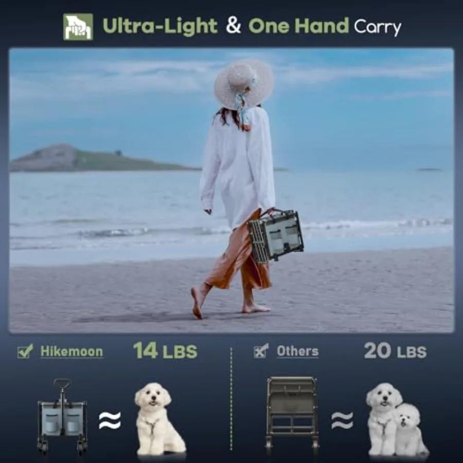 34'' extra lange zusammenklappbare Wagen, faltbar, 360 Pfund, robuster, zusammenklappbarer Strandwagen mit Rädern, tragbar, für den Außenbereich, ca