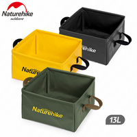 Naturehike-Outdoor Foldable Water Basin, Square Travel Storage Bucket, Durable Camping Bucket, Outdoor Camping Equipment, 13L