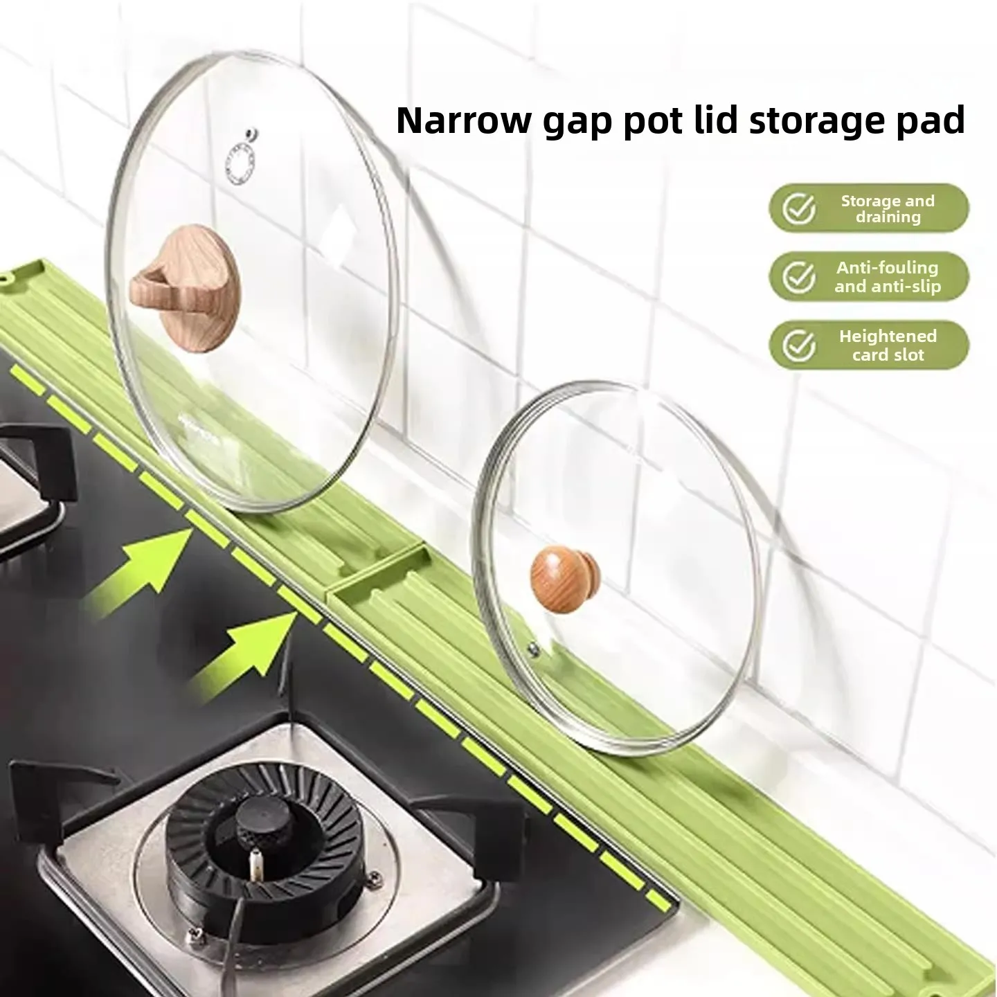 

Kitchen Multi-Function Pot Lid Storage Mat Drainage Spatula Placement Pad Anti-Slip Rectangular ape Dining Utensils Mat