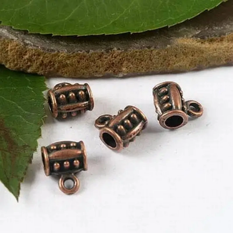 20pcs 11*9mm Antiqued Copper-tone Dots Connector Bail H1828 Jewelry Making Supplies