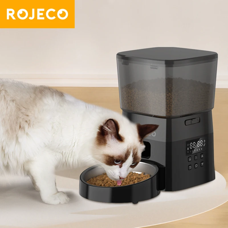 

ROJECO 2L Automatic Pet Feeder Smart Cat Food Dispenser For Dry Food Auto Feeders For Cats Dogs Timer Feeding Pets Accessories