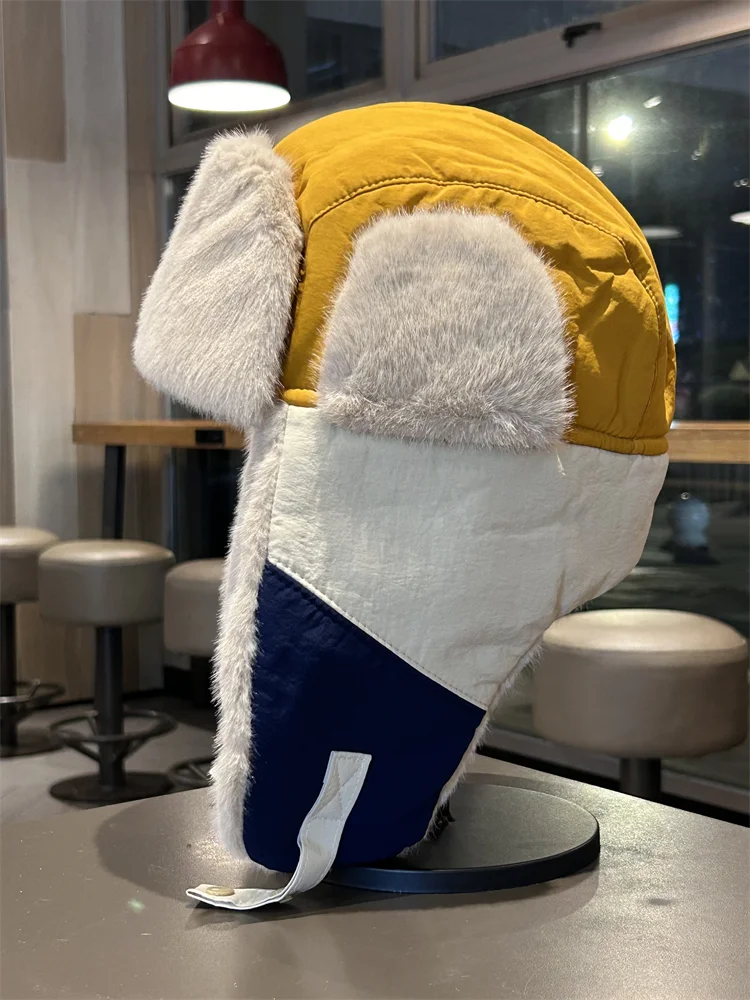 冬用フリース裏地付き雷峰帽子、男性と女性用、屋外用暖かい耳保護帽子、厚みのある防寒パイロットハット
