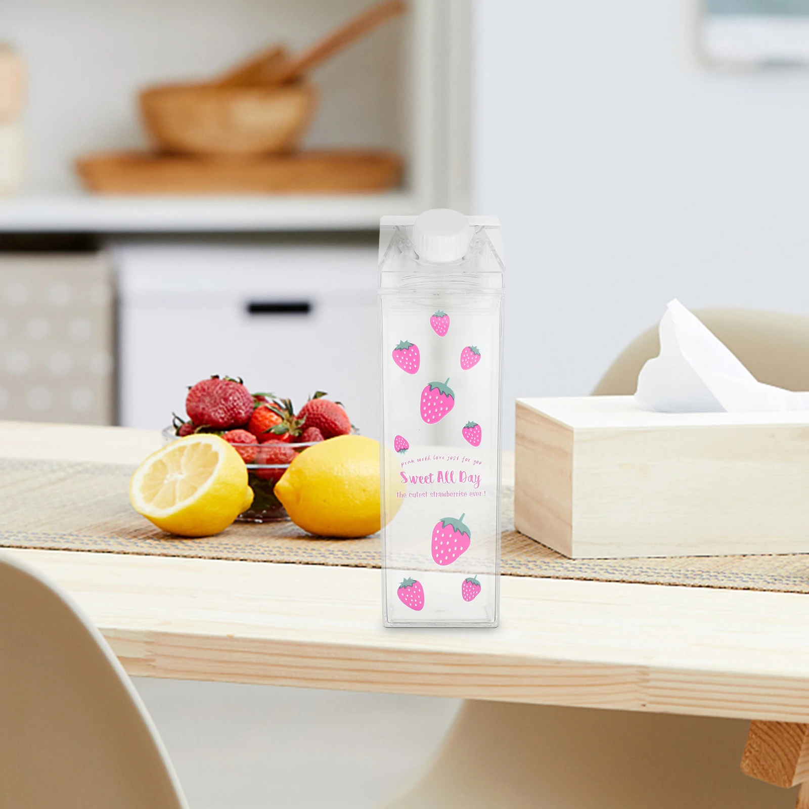 

500ml Milk Bottle Leak proof Plastic Water Container for Travel Suitable Cold Drinks Juice Milk Tea Kitchen Bar Accessories