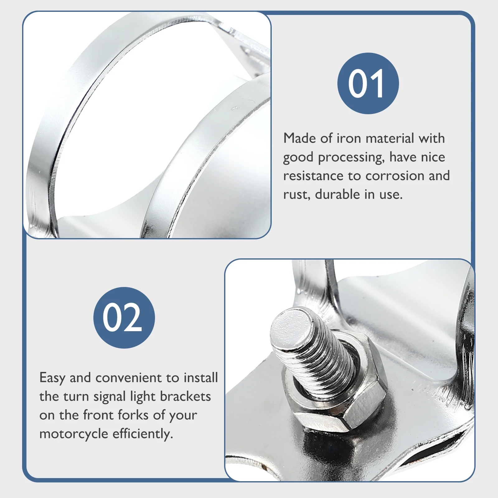 

2Pcs Shock Absorber Fixed Motorcycle Turn Signal Mount Bracket Classic Black Iron Motorcycle Handlebar Light Mount Clamp