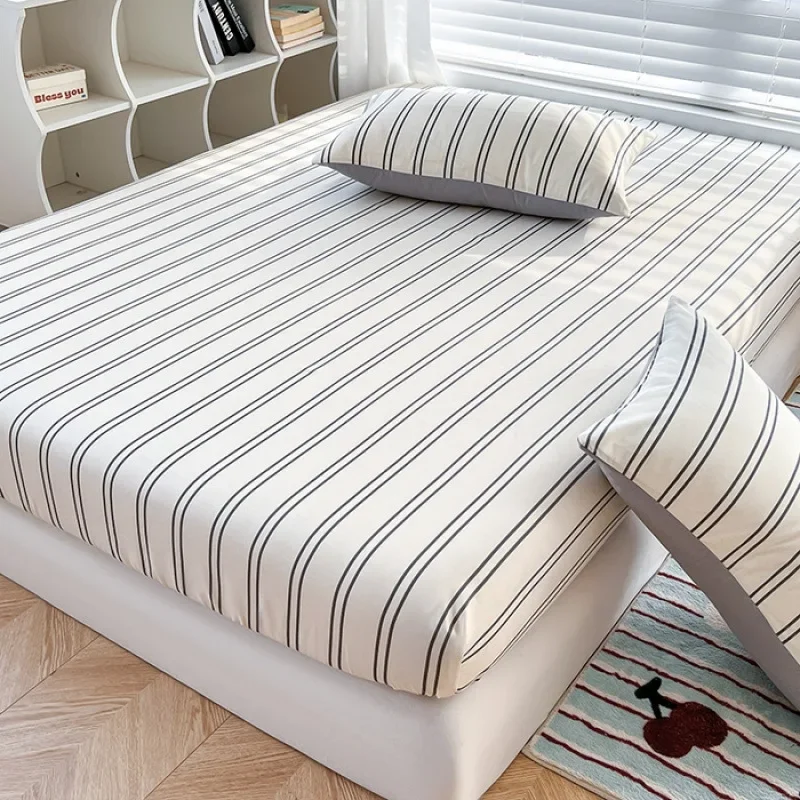 New machine washable fitted sheet non-slip all-inclusive mattress protective cover student fitted sheet three-piece set