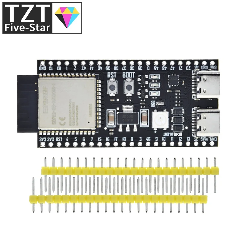 Imagem -05 - Wi-fi Compatível com Bluetooth Ble 5.0 Mesh Development Board Esp32 Módulo sem Fio N16r8 Tzt-esp32-s3-devkitc1 Esp32-s3