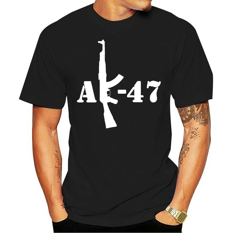 AK-47 Kalashnikov BLACK T-SHIRT RUSSIAN RIFLE MILITARY AK47 AR15 AK 47 AR-15 2018 Fashion Solid Color Men T Shirt Sleeveless Tee