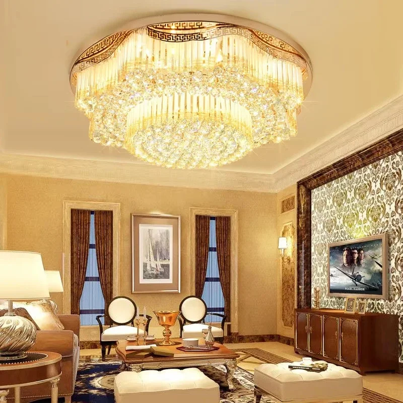 Luxury Modern Crystal Chandelier Lamps Chandeliers Ceiling Surface Mounted Fixtures Living Room Dining Bedroom Home Lighting