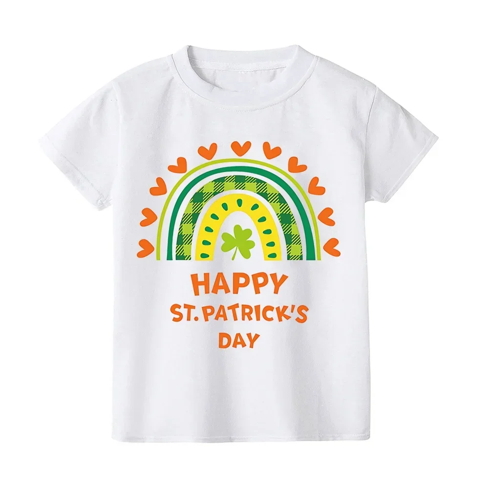 Kids Funny St Patrick's Day Tshirt Boys T-Shirt Clothes Girls St Patricks Lucky Tees Holiday Clothes Boys Girls Fashion Tee