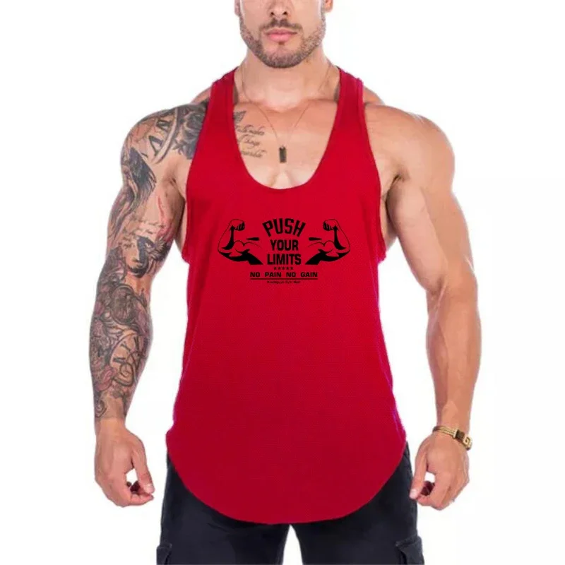 New Racer Back Tank Top Gym Fitness Training Clothing Quick Dry Summer Mesh Bodybuilding Sleeveless Shirts Men Basketball Vest