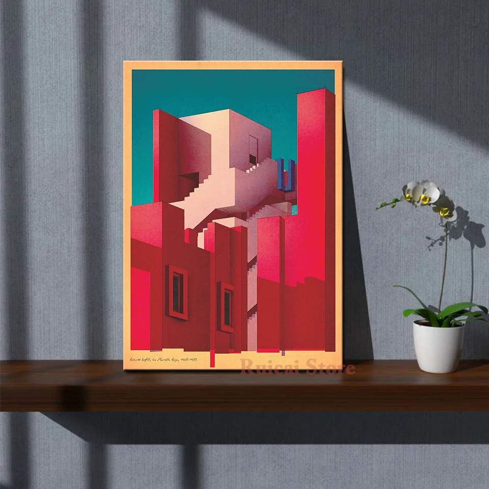 

Ricardo Bofill, La Muralla Roja Architecture Poster Print Canvas Painting Building Wall Art Pictures Living Room Home Decor
