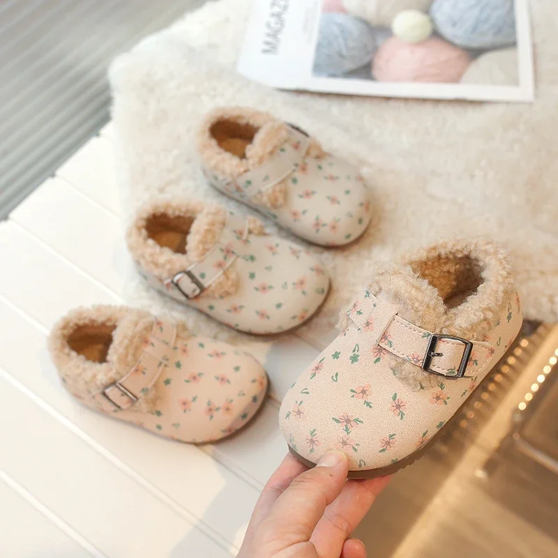 유아 캐주얼 신발 Children Shoes Baby Soft Soled Toddler Casual Shoes Fashion Cotton Plush Slippers Warm Barefoot Shoes Kids Sneakers