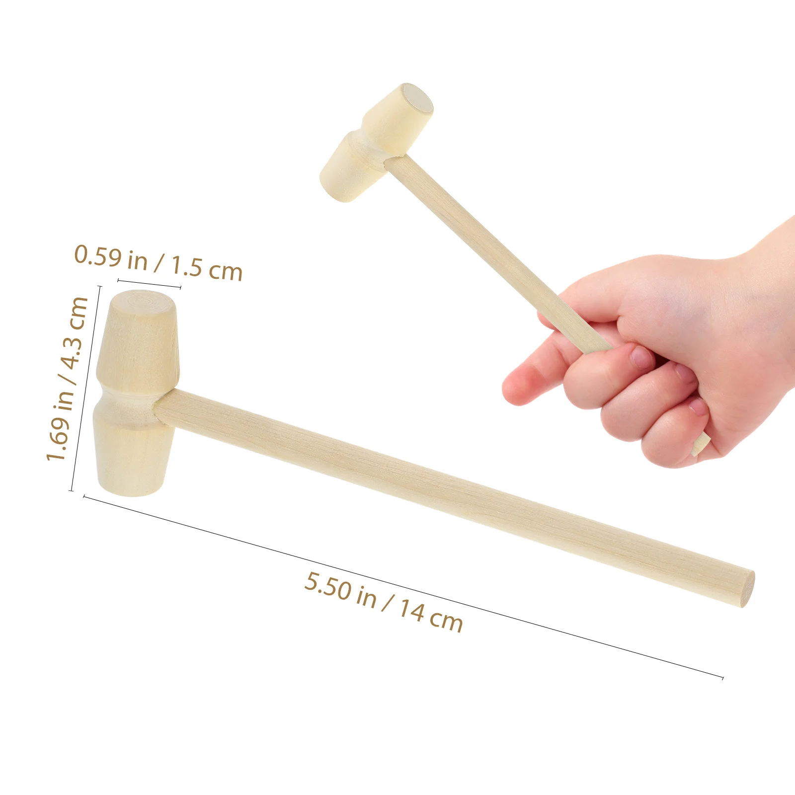 Mini marteau en bois, maillet, outil de battement éducatif créatif pour nourrissons, pour garçons et filles, développement des compétences de Coordination œil-main, 20 pièces