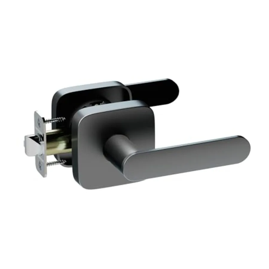 

Passage Lever Door Handle, Reversible Front Door Handle No Lock for Interior or Exterior Door, Closet, Hallway, Adjustable Latc