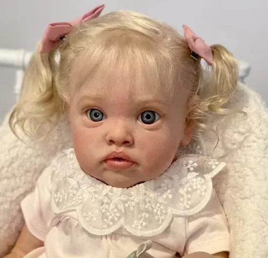 SINO-BB Customized Limited Supply 22inch Reborn Baby Chantal With Hand-Rooted Hair Already Finished Doll With Different Dress