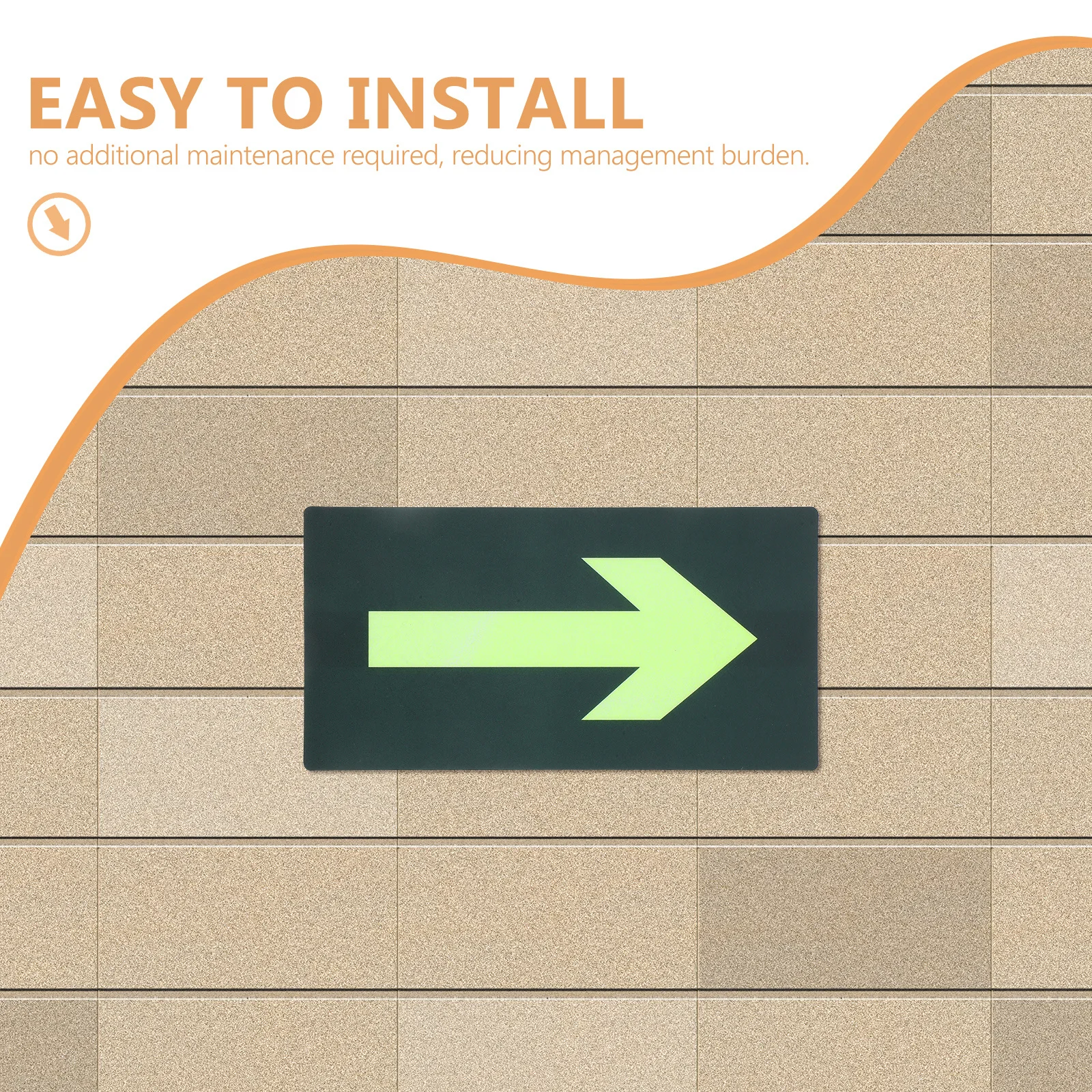 8Pcs Luminous Waterproof Exit Stickers Self Adhesive Emergency Arrow Signs for Fire Safety Evacuation Guidance in Malls