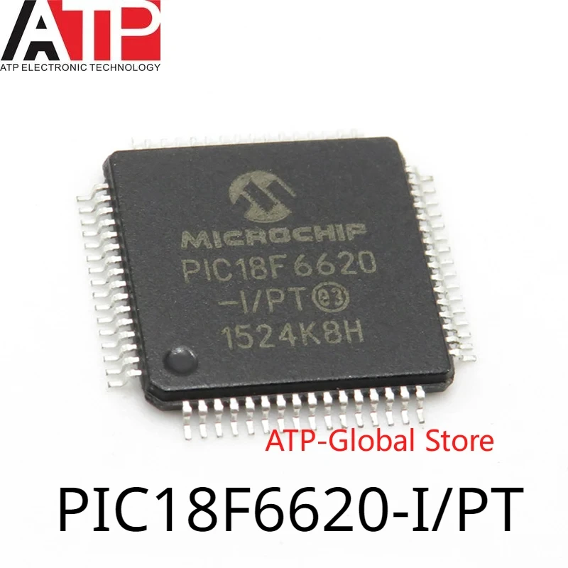 1 Piece New Original PIC18F6620-I/PT PIC18F6620 QFP-64 18F6620 8-bit Microcontroller MCU Chip IC