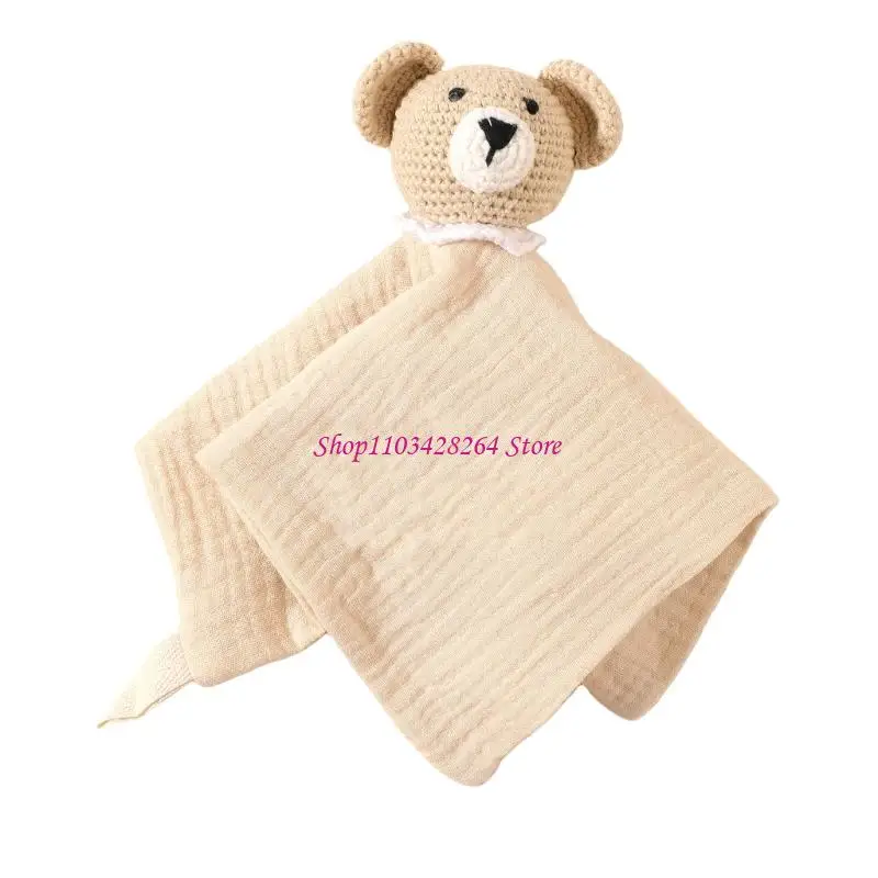  Lovely Animal Crochet Baby Appease Doll Soft Cotton for Anxiety Relief Comfort