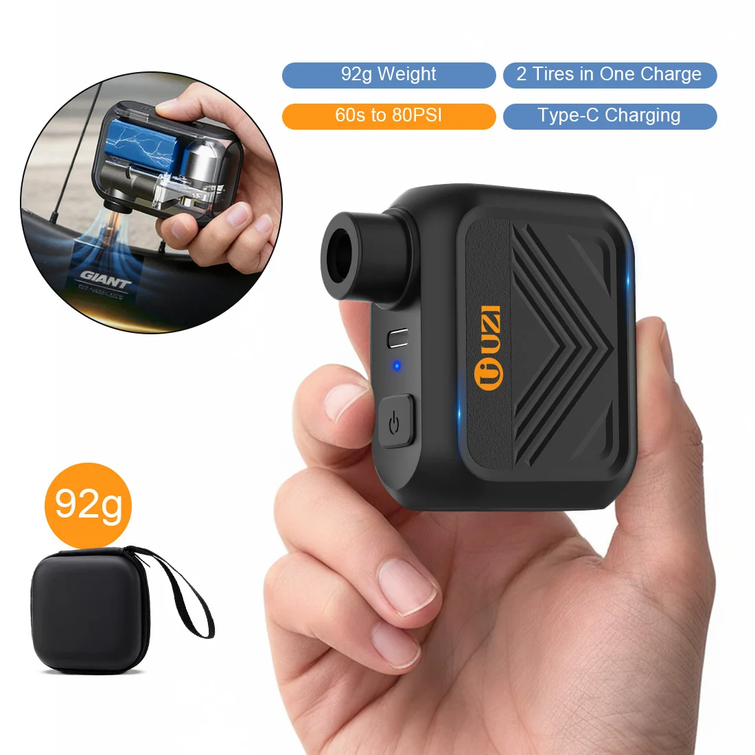 

Усовершенствованная мини-портативная электрическая насадка для накачивания шин велосипедов, беспроводной насос для велосипедных шин с клапанами Presta и Schrader