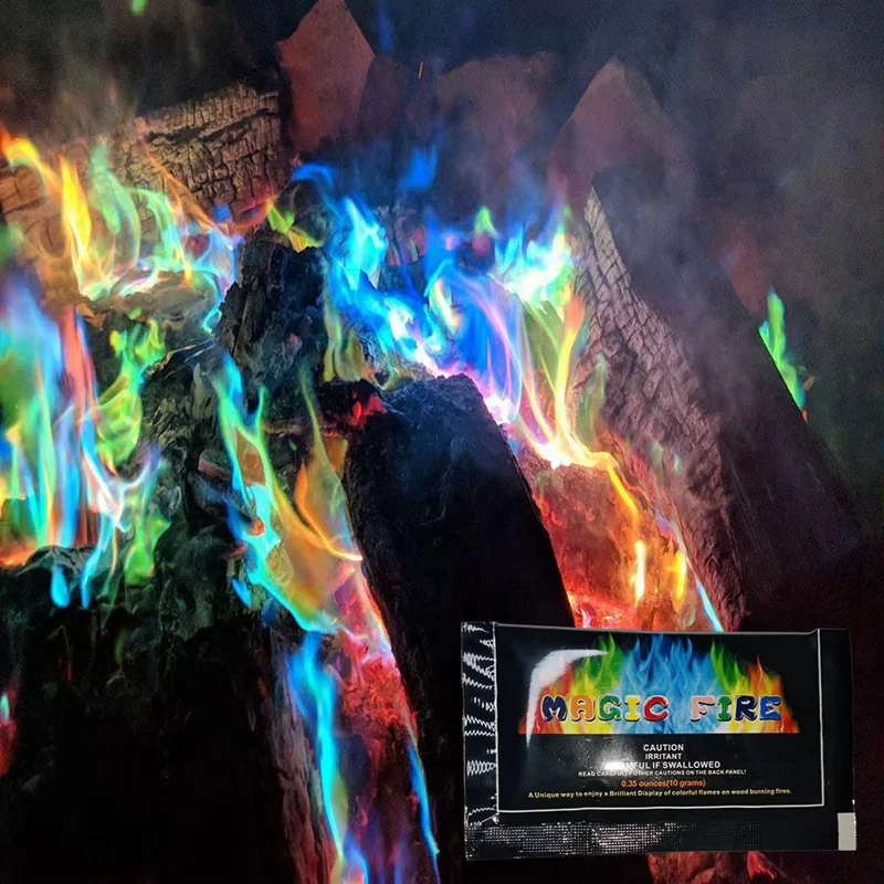 ABKJ-10Pcs Color Changing Fire Packets,Non-Toxic Powder For Fire Pits, Bonfires, And Fireplaces,Safe And Vibrant Flame Colors