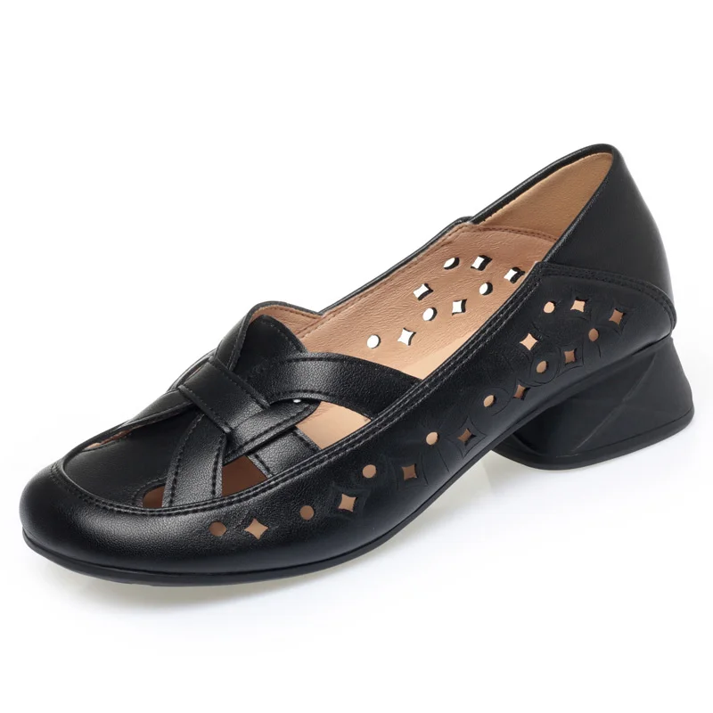 2024 Summer Tennis Breathable Soft Bottom Shoes For Women Walking Stylish Comfort Slip-on Trainers Working Soft Leather Shoes