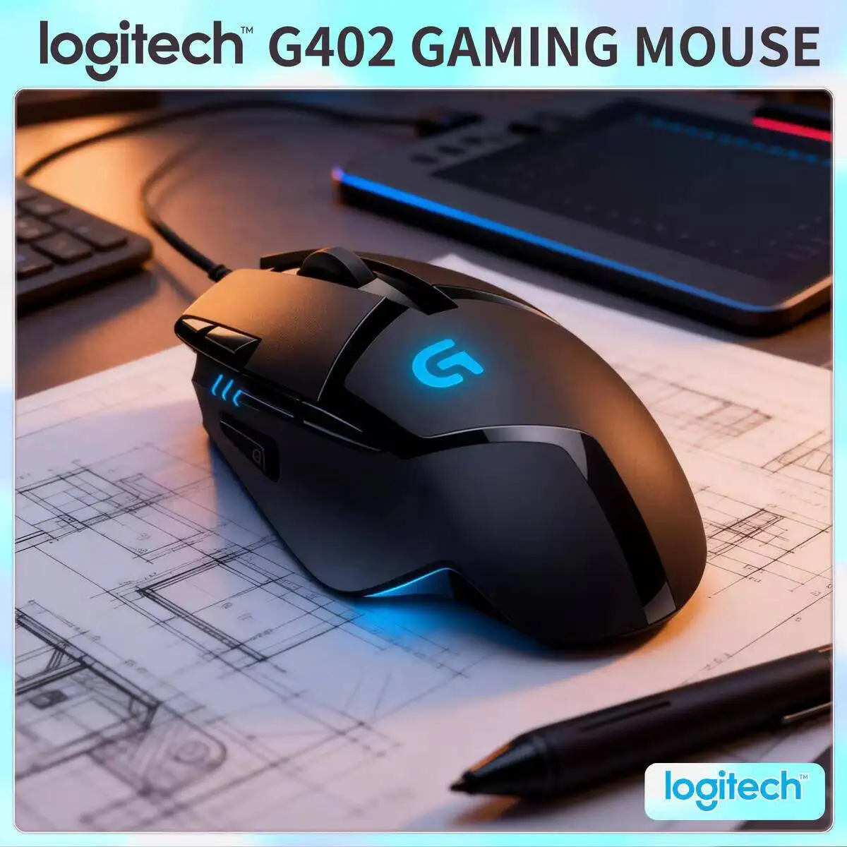 

Проводная игровая мышь Logitech G402 Hyperion Fury, 8 программируемых кнопок, 4000 точек на дюйм, высокоскоростное отслеживание для геймеров