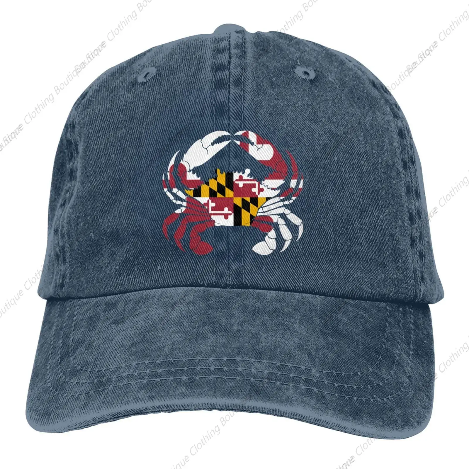 

Maryland Bay Blue Crabs Hat Funny Cotton Hats Adjustable Vintage Cowboy Baseball Cap for Men Women