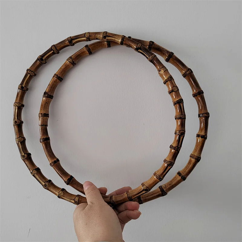 Outside 20cm 25 cm Very Large Size Bamboo Bag Handle Rattan Purse Frame Hanger Wholesale Handbag Accessories Bamboo Purse Handle